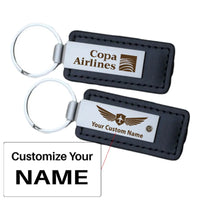 Thumbnail for Copa Airlines aviation PU leather key chain in PU faux leather.