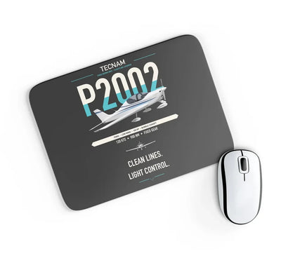 Tecnam P2002 Sierra MkII design on black rectangle mouse pad