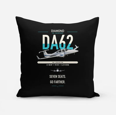 Diamond DA62 design on black pillow