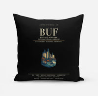 Thumbnail for Buffalo Niagara International Airport (BUF) design on black pillow