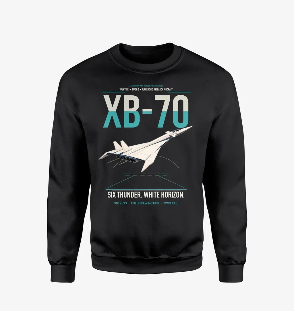 XB-70A Valkyrie design on black sweatshirt