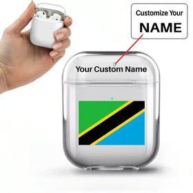 Tanzania Flag Transparent Earphone AirPods Cases