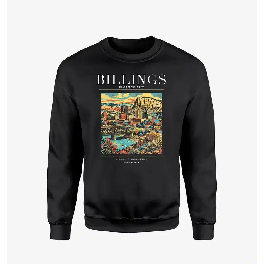 BILLINGS - Poster - Sweatshirt - Black