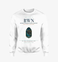 Thumbnail for Brunei International Airport Bandar Seri Begawan (BWN) design on white sweatshirt