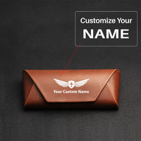 Thumbnail for Your Custom Design & Image & Logo & Text Design High End Handmade Retro PU Leather (2) Glasses Case aviation sunglasses in po.