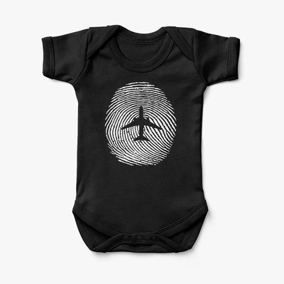 Aviation Finger Print aviation print on kids gentle cotton bodysuit.