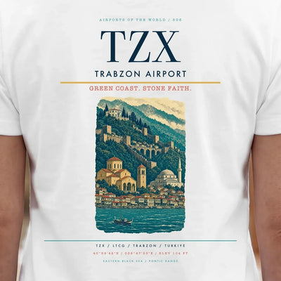 Trabzon Airport (TZX) double-side t-shirt design close-up cover