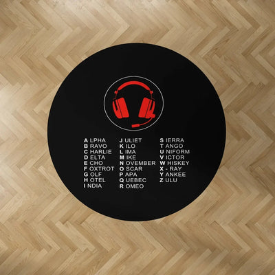 Aviation Alphabet 3 Carpet & Floor Mats (Round) aviation design on durable carpet pile with non-slip backing round carpet flo.