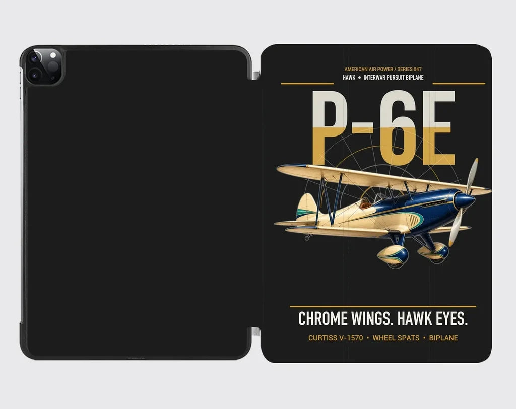 Curtiss P-6E Hawk design on black ipad tablet case