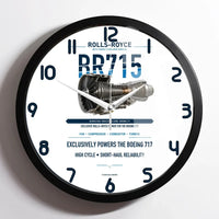 Thumbnail for BR715 design on white framed wall clock