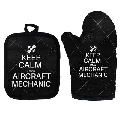 Aircraft Mechanic Kitchen Glove & Holder aviation design on durable fabric with insulated lining kitchen glove holder.