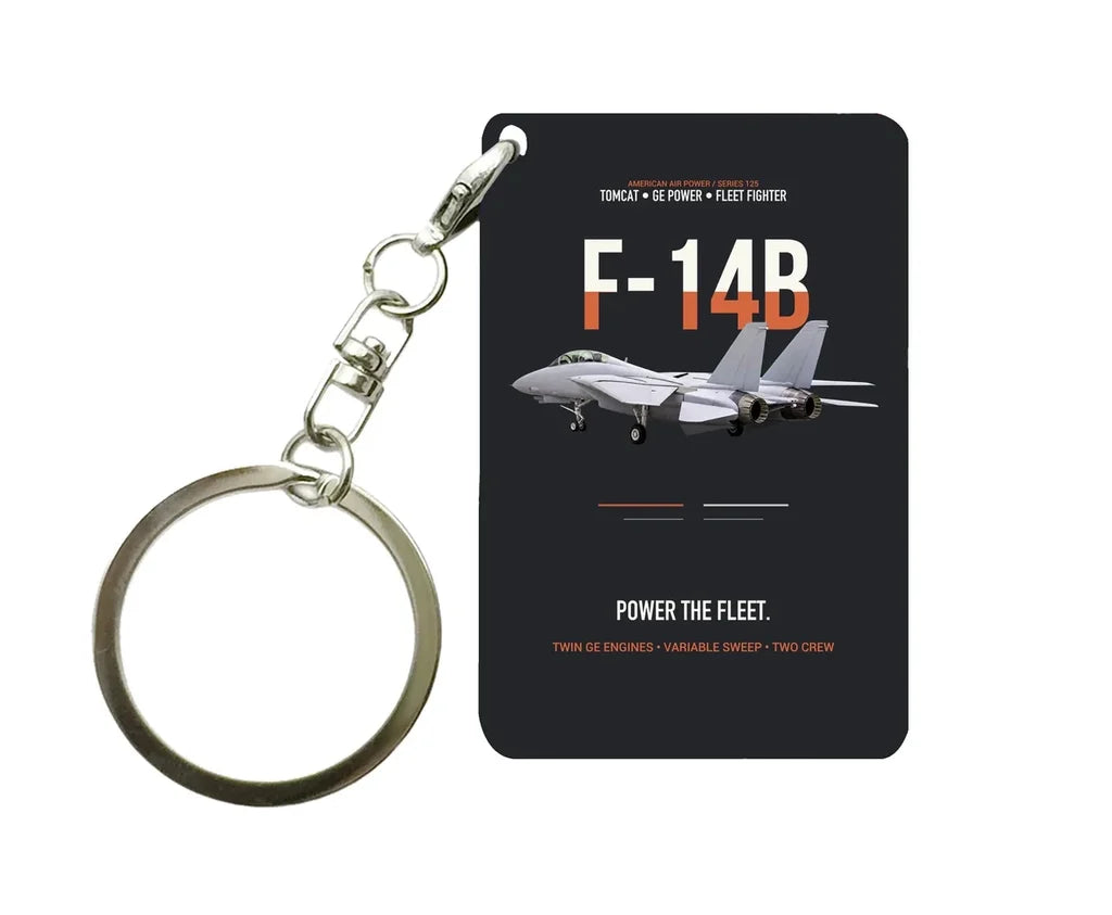 F-14B TOMCAT Key Chain design on black key chain