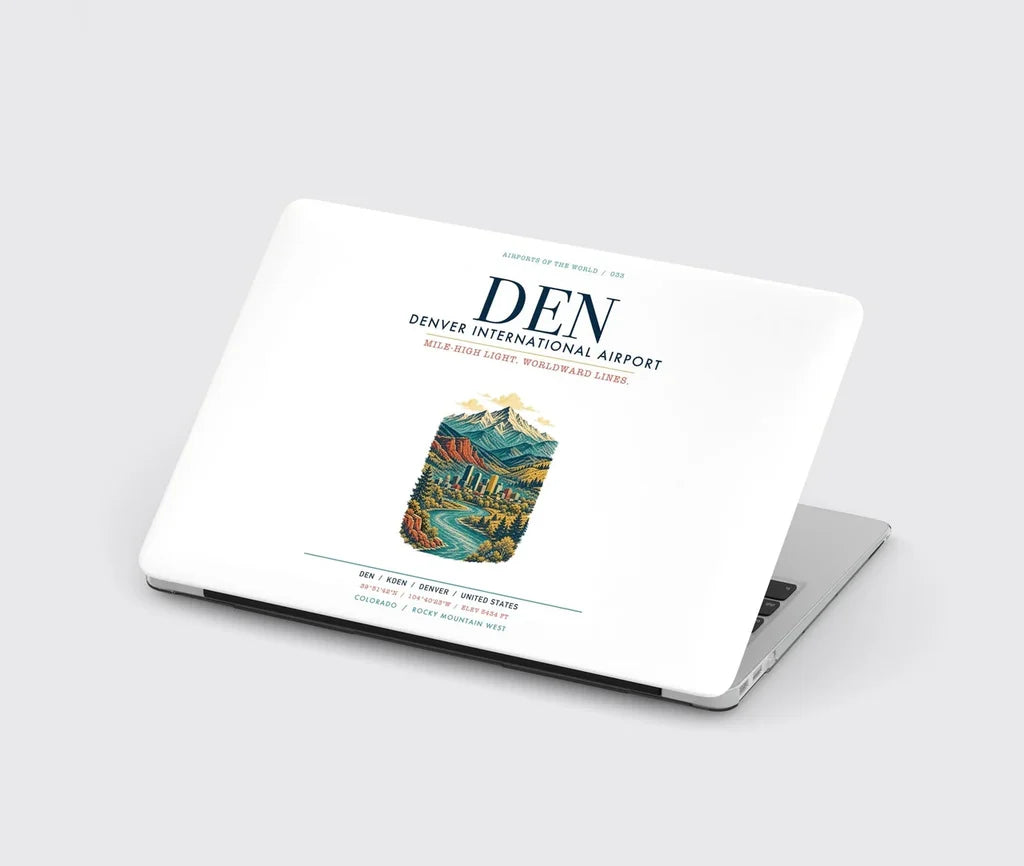 Denver International Airport (DEN) design on white MacBook case