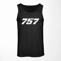 Thumbnail for Boeing 757 Flat Text aviation design on breathable cotton tank top.