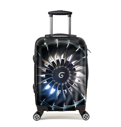 Amazing Jet Engine Cabin Size aviation print luggage, durable shell.