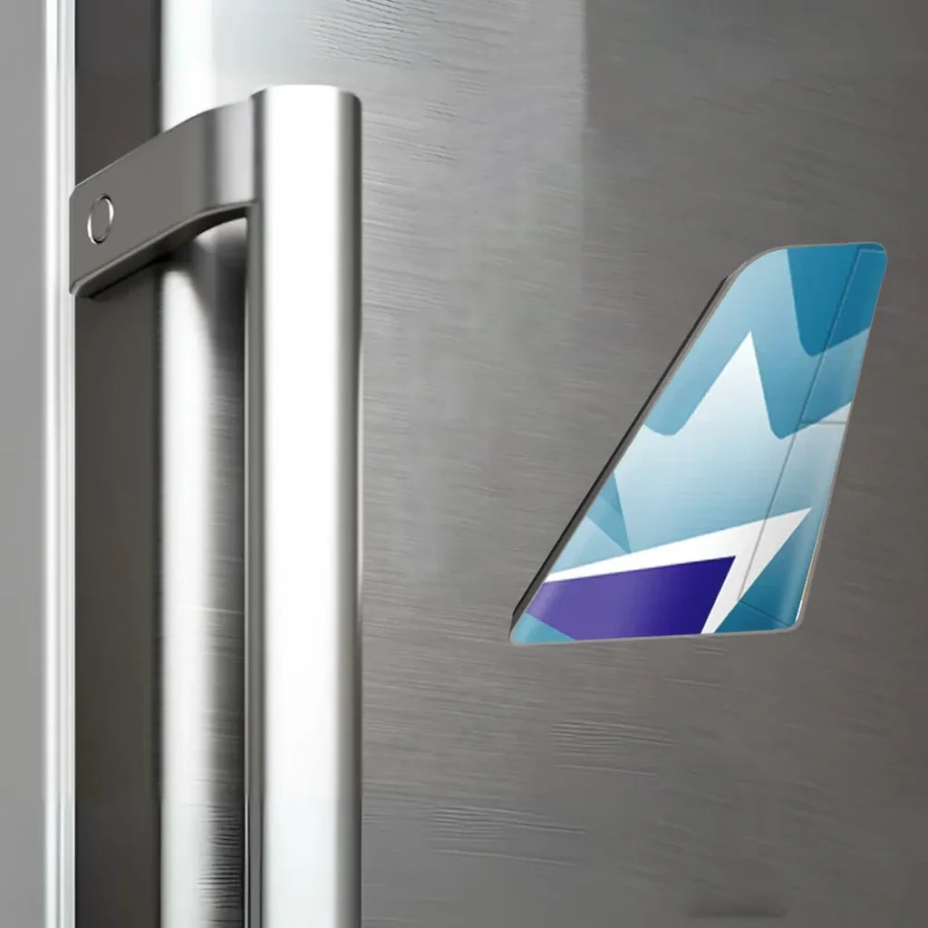 Westjet Airlines aviation design tail magnet in 3D metal with magnetic back.