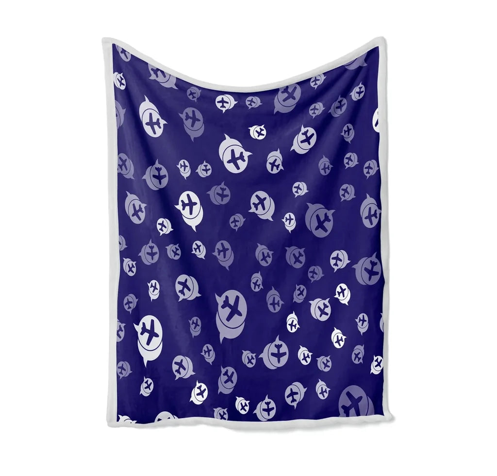 Airplane Notification Theme Bed Blankets & aviation print on soft fleece blanket.