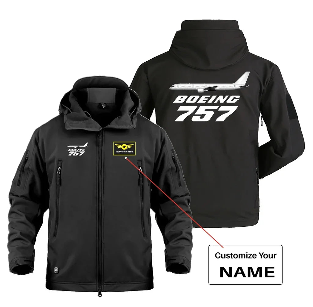 The Boeing 757 Military Jackets (Customizable) aviation design printed on heavy cotton shell with field-style pockets militar.