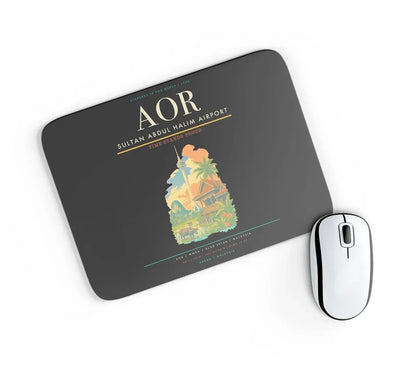 Sultan Abdul Halim Airport (AOR) design on black rectangle mouse pad