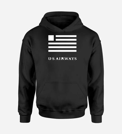 US Airways logo printed on black hoodie