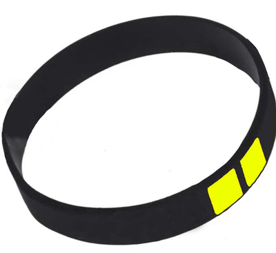 2 Lines Pilot Epaulette Silicone aviation bracelet, polished metal body with engraved detail.