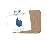 Thumbnail for Gimhae International Airport Busan (PUS) design on white 1 piece coaster