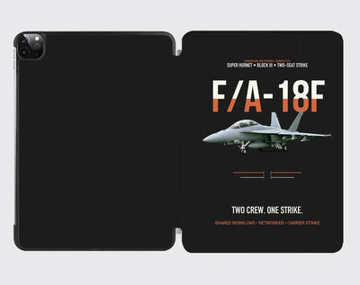 F-A-18F Super Hornet Block III Two Crew One Strike design on black ipad tablet case