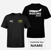 Thumbnail for Boeing 737 Printed aviation design printed on soft cotton double-side print T-shirt.