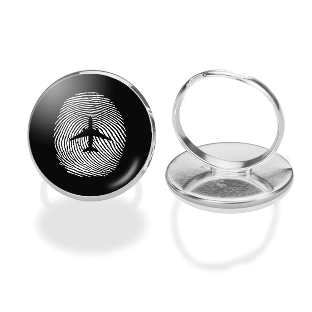 Aviation Finger Print aviation ring in stainless steel.
