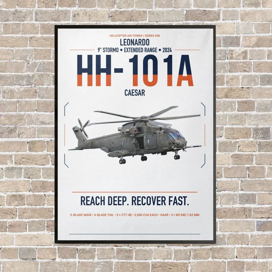 Leonardo HH-101A Caesar vertical canvas print - framed - white background