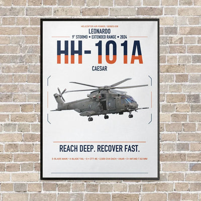 Leonardo HH-101A Caesar vertical canvas print - framed - white background