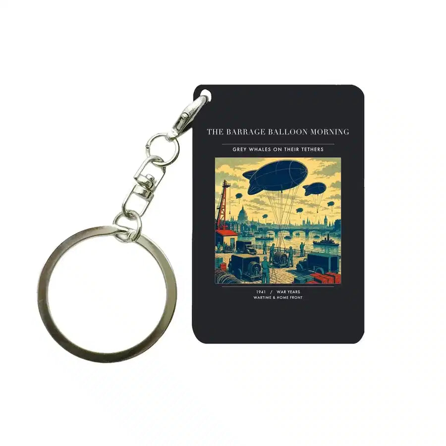 VINTAGE G4521 - The Barrage Balloon Morning - Designed Key Chain design on black