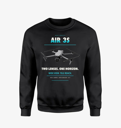 DJI Air 3S design on black sweatshirt