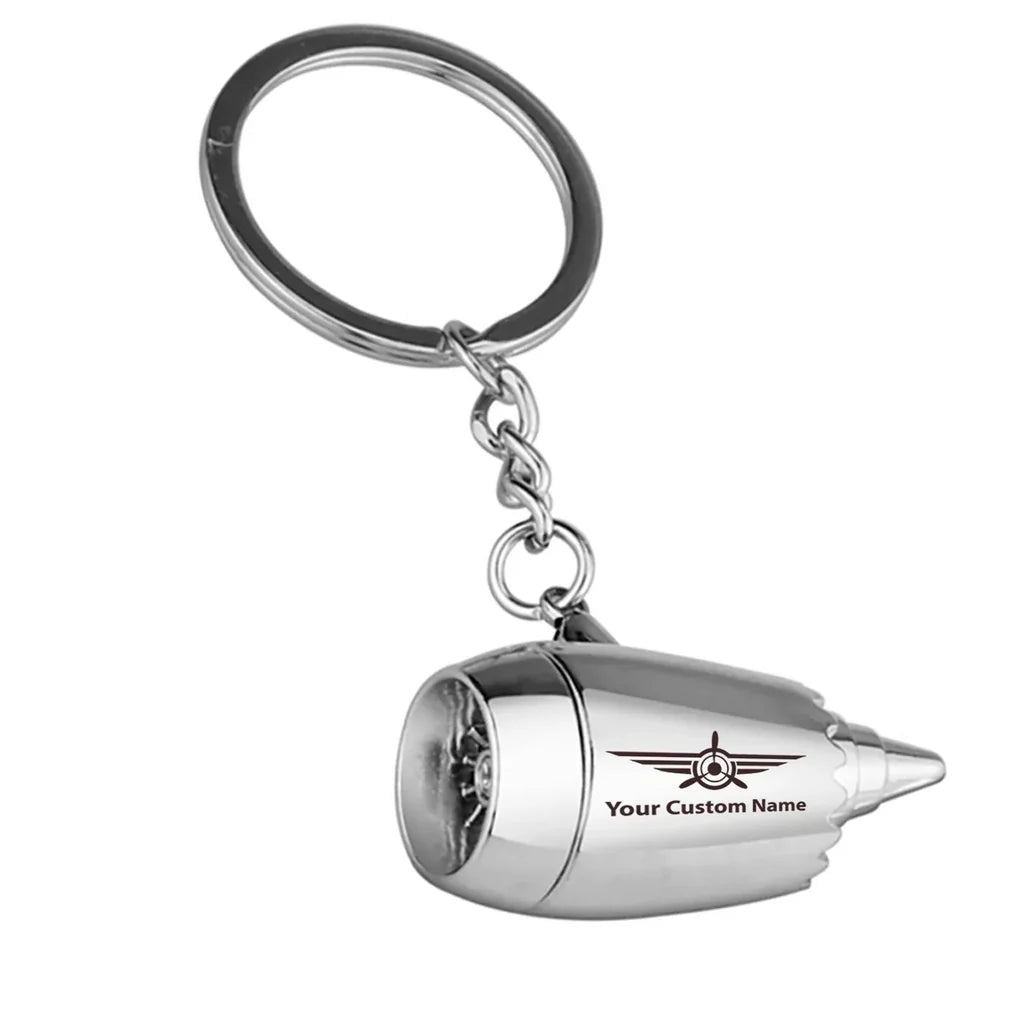 Customisable Name Jet Engine Turbine Key Chain