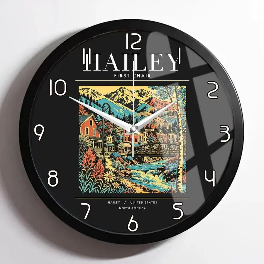 HAILEY - Poster - Wall Clock Framed - Black