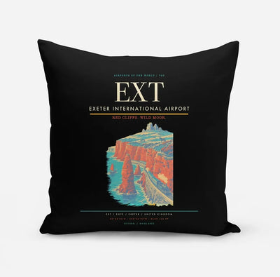 Exeter International Airport (EXT) design on black pillow