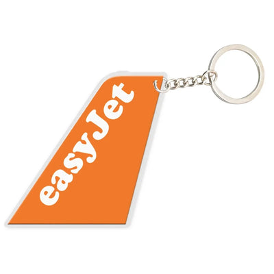 Easyjet Airlines aviation aircraft-tail key chain, acrylic body, metal ring.