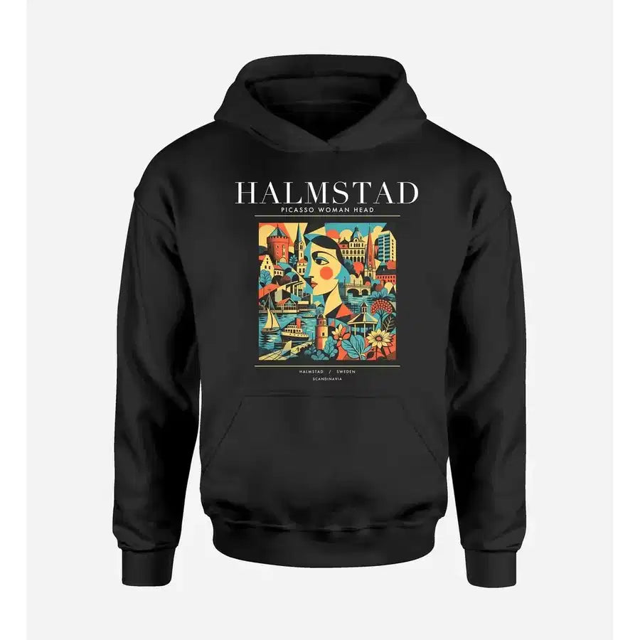 HALMSTAD - Poster - Premium Hoodie - Black