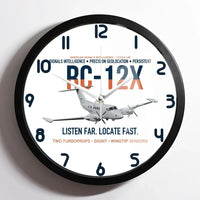 Thumbnail for RC-12X Guardrail Signals From Above design on white framed wall clock