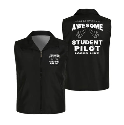 Student Pilot Thin Style aviation design printed on lightweight shell with sleeveless design thin vest.