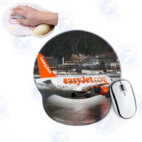 Thumbnail for Easyjet's A320 aviation design on neoprene with anti-slip base ergonomic mouse pad.