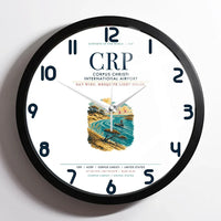 Thumbnail for Corpus Christi International Airport (CRP) design on white framed wall clock