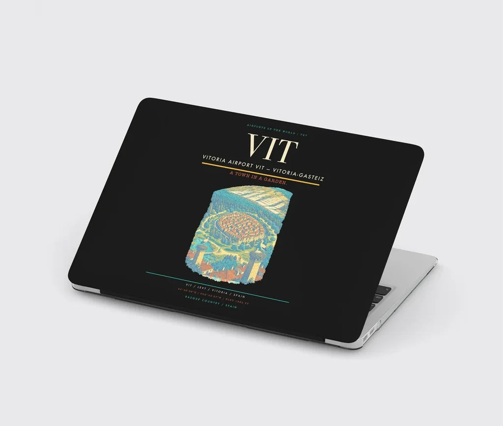 Vitoria Airport (VIT) design on black MacBook case