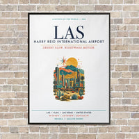 Thumbnail for Harry Reid International Airport Las Vegas LAS vertical canvas print - framed - white background