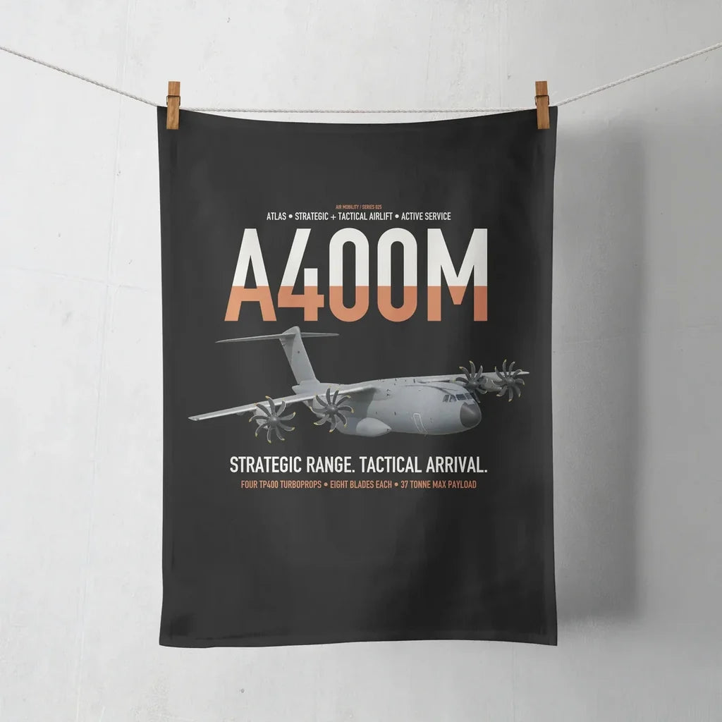 Airbus A400M Atlas design on black towel