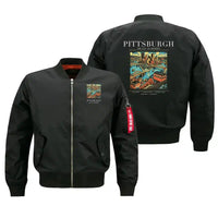 Thumbnail for PITTSBURGH - Poster - Bomber Jacket - Black