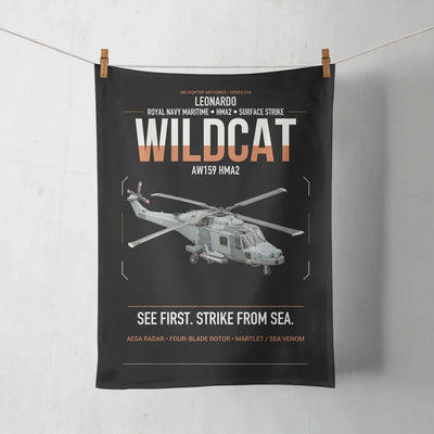Leonardo AW159 Wildcat HMA2 design on black towel