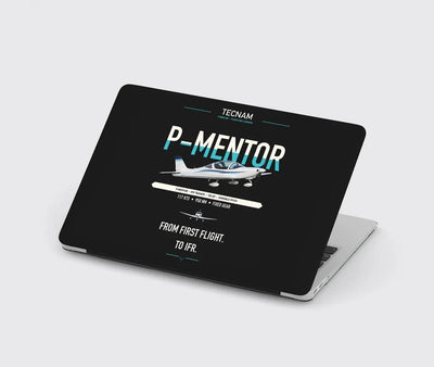Tecnam P-Mentor design on black MacBook case
