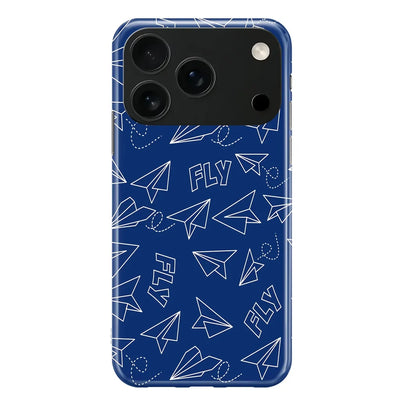 Paper Airplane & Fly-Blue iPhone Case