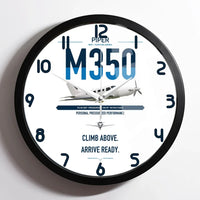 Thumbnail for Piper M350 design on white framed wall clock